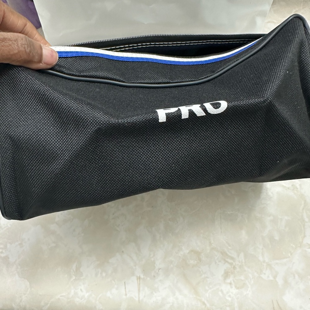 Avon Black Men's Toiletry Bag with Blue Accent